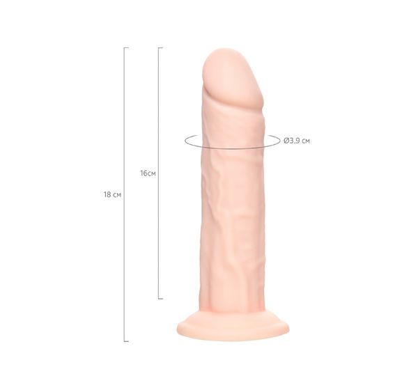 Фаллоимитатор RealStick Silicone Jared L, сайлекспан, телесный (18 см) #10