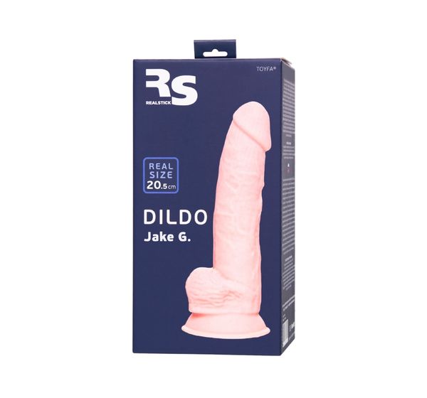 Фаллоимитатор RealStick Silicone Jake G, сайлекспан, телесный (20,5 см) #8