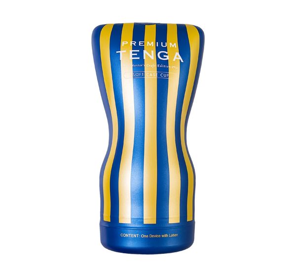 Мастурбатор TENGA Soft Case CUP, TPE, сине-золой (15,5 см) #1