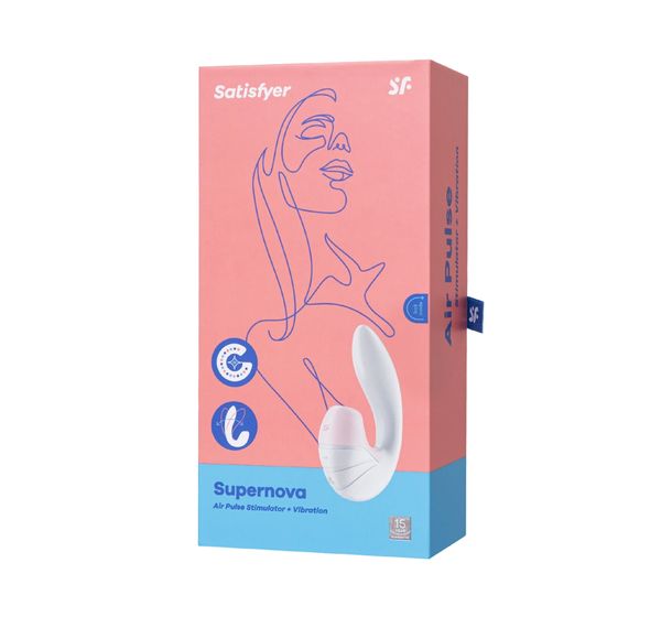 Вибратор Satisfyer Supernova, с вакуум-волновым стимулятором, силикон, белый (16,9 см) #9