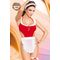 Эротический костюм горничной SoftLine Collection Mimi (боди, фартучек, подвязка, головной убор), красный (M/L)