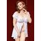 Пеньюар со стрингами SoftLine Collection Josephine, белые (XXL)
