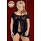Пеньюар со стрингами SoftLine Collection Josephine, черный (XL)