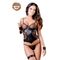 Топ wetlook на шнуровке и стрингами SoftLine Collection Alessa, черный (M/L)