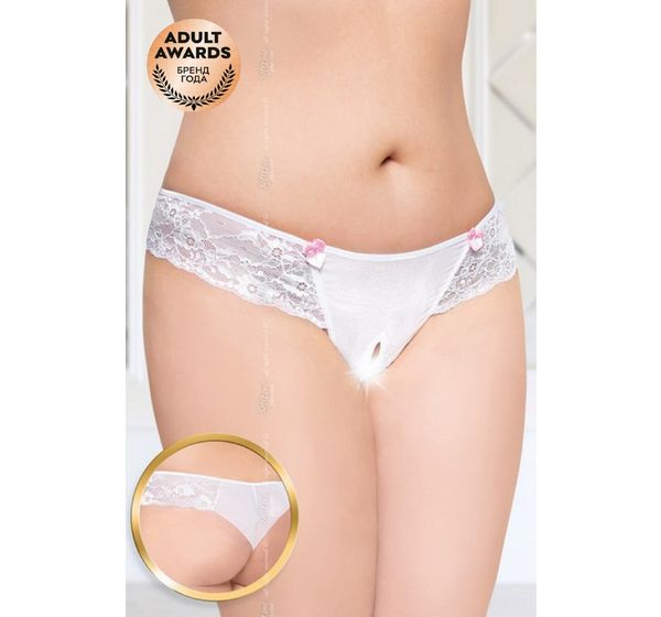 Трусики с двумя бантиками открытые SoftLine Collection, белый (XXXL)