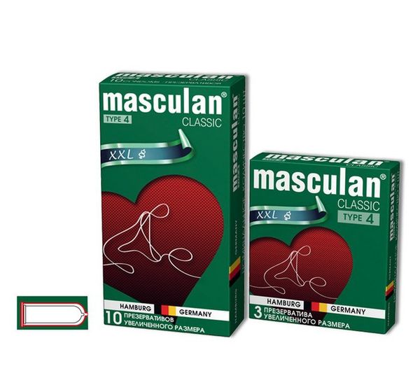 Презервативы Masculan, classic 4 (XXL), увеличенного размера (19 см, 5,5 см, 10 шт)