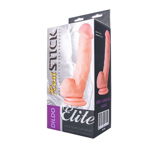 Реалистичный фаллоимитатор TOYFA RealStick Elite DILDO, TPR, с присоской, телесный (20 см) #5