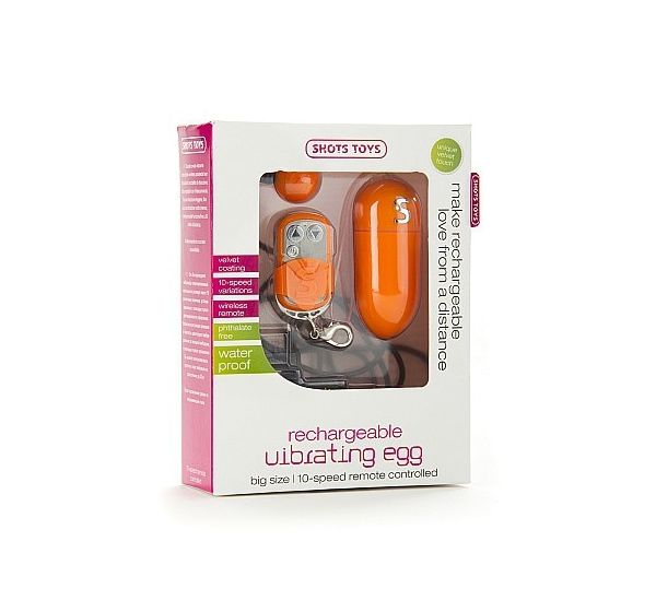 Виброяйцо Rechargeable Vibrating egg оранжевое с пультом ДУ #1