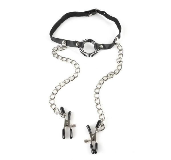 Кляп-зажим на соски O-Ring Gag Nipple Clamps