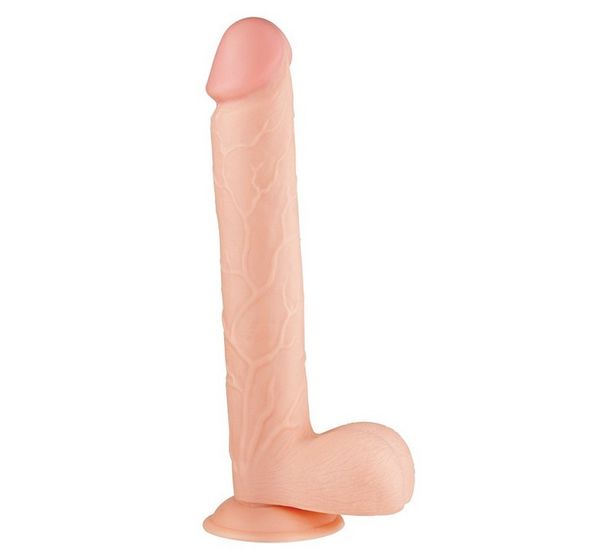 Фаллоимитатор реалистичный на присоске с мошонкой FLESHXL 11 INCH (28 см)