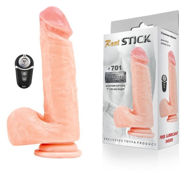 Реалистичный вибратор TOYFA RealStick, PVC, телесный (17 см)