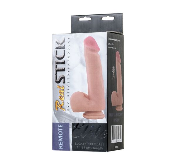 Вибратор с пультом ДУ TOYFA RealStick Elite Vibro, TPR, телесный, 10 режимов вибрации (21 см) #9