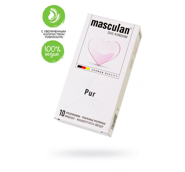 Презервативы masculan Pur № 10 утонченные (18,5 см, 5,3 см, 10 шт)