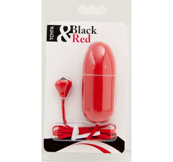 Виброяйцо Black&Red by TOYFA, водонепроницаемое, красное (8 см)