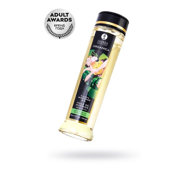 Масло для массажа Shunga Organica Exotic Green Tea, расслабляющее, зеленый чай (240 мл)