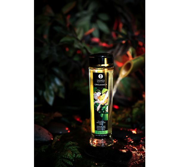 Масло для массажа Shunga Organica Exotic Green Tea, расслабляющее, зеленый чай (240 мл) #7