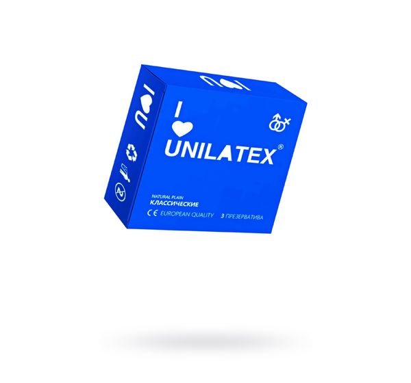 Презервативы Unilatex, natural plain, гладкие, классические (3 шт)