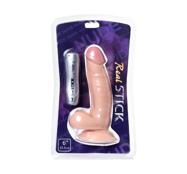 Реалистичный вибратор TOYFA RealStick Nude, PVC, телесный, 7 режимов вибрации (20 см) #10