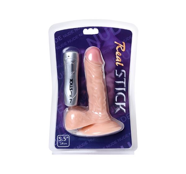 Реалистичный вибратор TOYFA RealStick Nude, PVC, телесный, 7 режимов вибрации (17 см) #9
