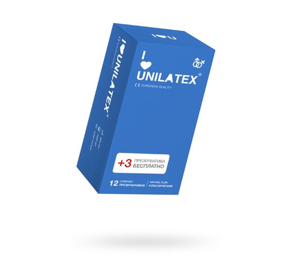 Презервативы Unilatex, natural plain, гладкие, классические (15 шт)