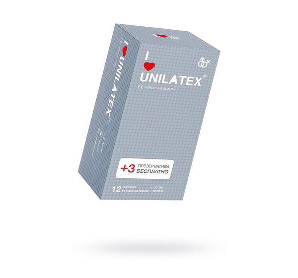 Презервативы Unilatex, dotted, латекс, точечные (15 шт)