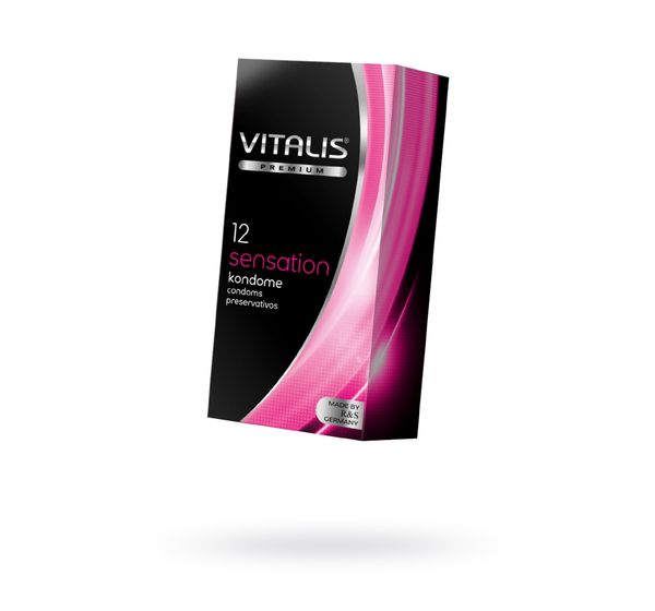 Презервативы Vitalis, premium (S)ensation, кольца, точечные (12 шт)