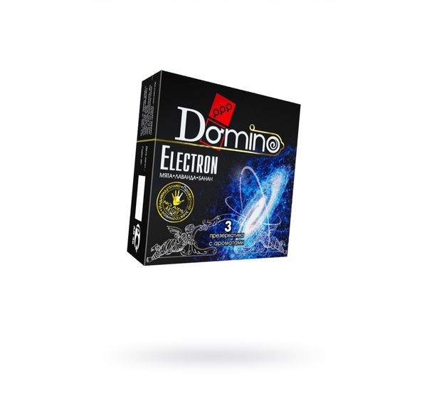 Презервативы Domino, premium, electron, мята, лаванда, банан (3 шт)