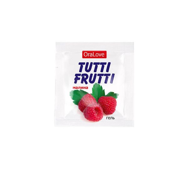 Съедобная Гель-смазка TUTTI-FRUTTI для орального секса со вкусом малины (4 гр, 20 шт) #1