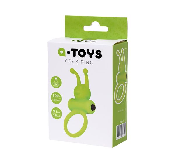 Эрекционное кольцо на пенис A-Toys by TOYFA Flik, силикон, зеленый (9,1 см, Ø 3,1 см) #4