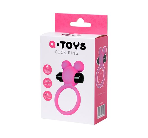 Виброкольцо на пенис A-Toys by TOYFA Pikle, силикон, розовое (6,9 см, Ø 3,1 см) #4