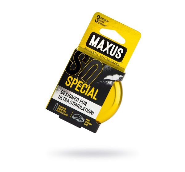 Презервативы Maxus, точечные, латекс, ребристые, железный кейс (3 шт)