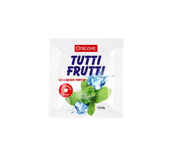 Съедобная Гель-смазка TUTTI-FRUTTI для орального секса со вкусом сладкой мяты (4 гр, 20 шт) #1