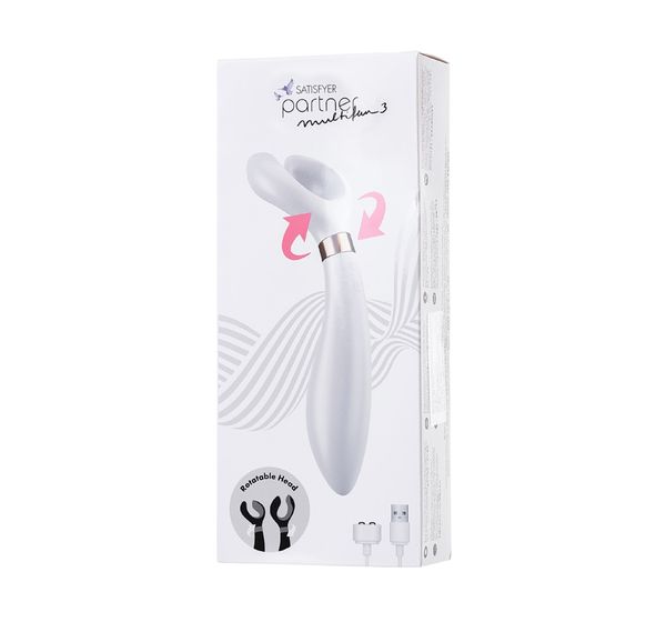 Многофункциональный стимулятор для пар Satisfyer Partner Multifun 3, силикон, белый (23,5 см) #17