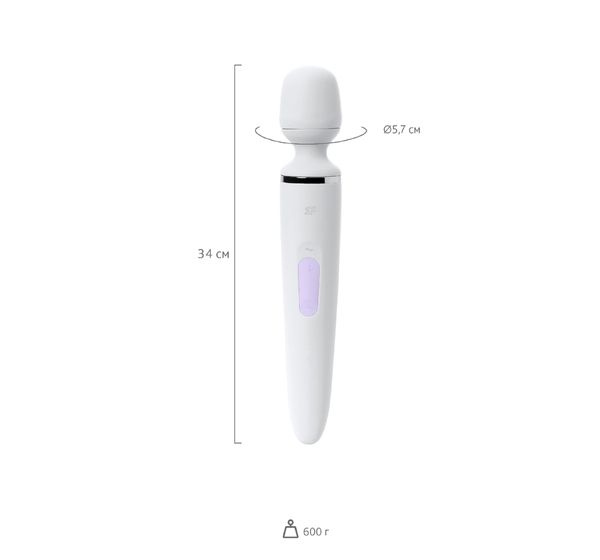 Вибратор Satisfyer Woman Wand, ABS пластик, белый (34 см) #5