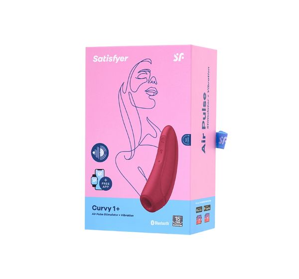 Вакуум-волновой бесконтактный стимулятор клитора Satisfyer Curvy 1+, силикон, красный (14,3 см) #10