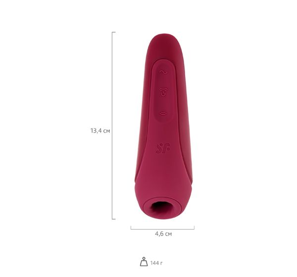 Вакуум-волновой бесконтактный стимулятор клитора Satisfyer Curvy 1+, силикон, красный (14,3 см) #8