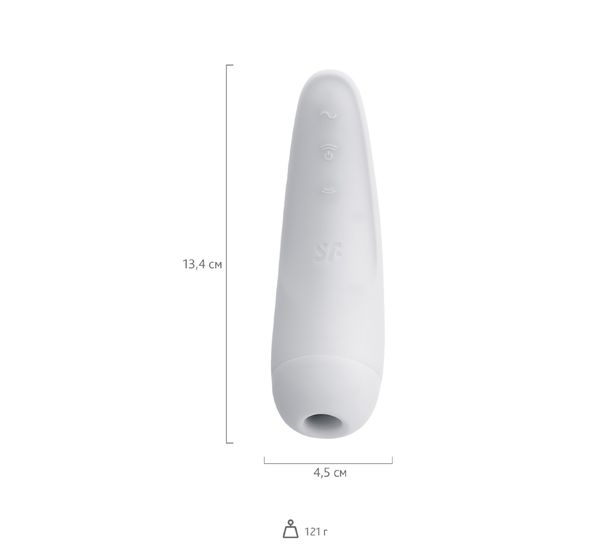 Вакуум-волновой бесконтактный стимулятор клитора Satisfyer Curvy 2+, силикон, белый (14,3 см) #8