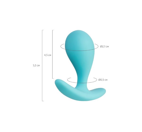 Анальная пробка ToDo by Toyfa Blob, водонепроницаемая, силикон, голубая (5,5 см, Ø 2, 1 см) #7
