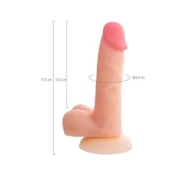 Фаллоимитатор RealStick Silicone Chris H, телесный (17,5 см) #6