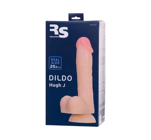 Фаллоимитатор RealStick Silicone Hugh J, телесный (20,5 см) #7