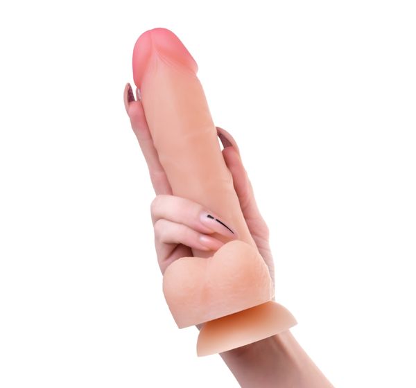 Фаллоимитатор RealStick Silicone Hugh J, телесный (20,5 см) #5