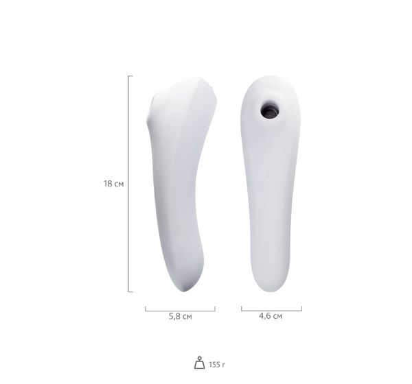 Вакуум-волновой бесконтактный стимулятор клитора Satisfyer Dual Pleasure, силикон, белый (17,9 см) #6