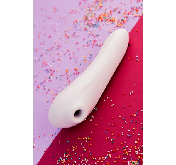 Вакуум-волновой бесконтактный стимулятор клитора Satisfyer Dual Pleasure, силикон, белый (17,9 см) #17