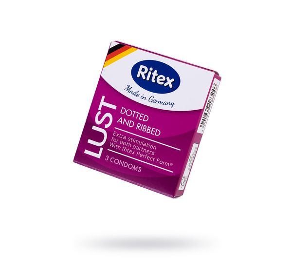 Презервативы Ritex (L)ust, латекс, рифленые, точечные (3 шт)