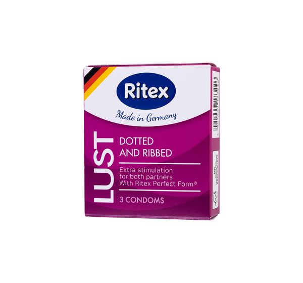 Презервативы Ritex (L)ust, латекс, рифленые, точечные (3 шт) #4