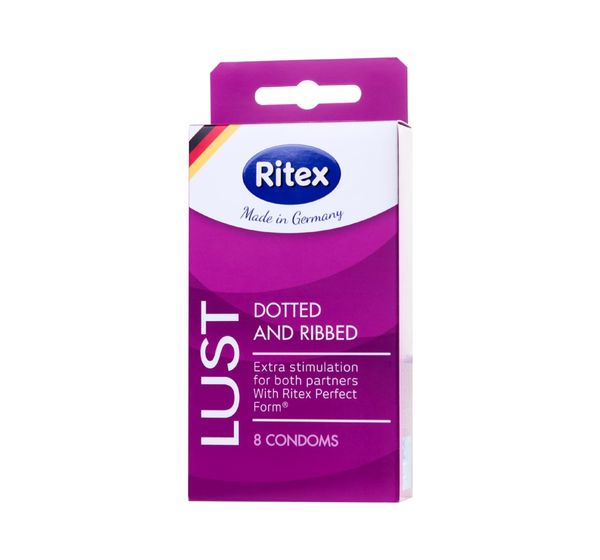 Презервативы Ritex (L)ust, рифленые, латекс, точечные (8 шт) #4