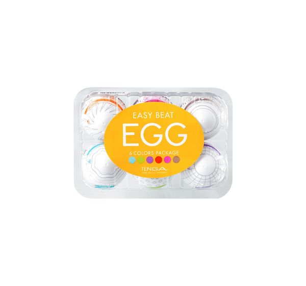 Набор нереалистиынх мастурбаторорв TENGA EGG, TPE, белый (6,1 см, 6 шт) #1