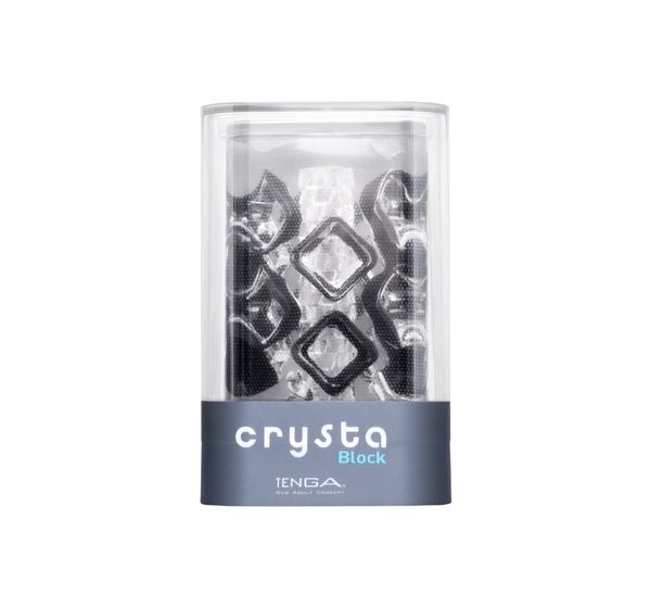 Мастурбатор TENGA Crysta Block, TPE, прозрачный (15,5 см) #6