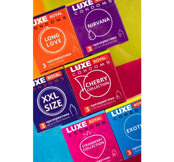 Презервативы Luxe, royal, cherry collection (18 см, 5,2 см, 3 шт) #10