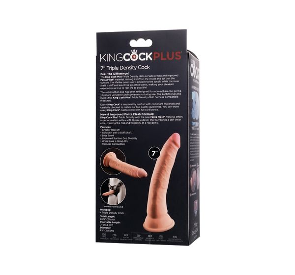 Фаллоимитатор Pipedream, King Cock 7" Triple Density Cock - Flesh, телесный #8